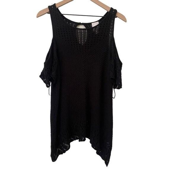 Lauren Conrad Large Black Knit Cold Shoulder Sweater - Picture 6 of 9